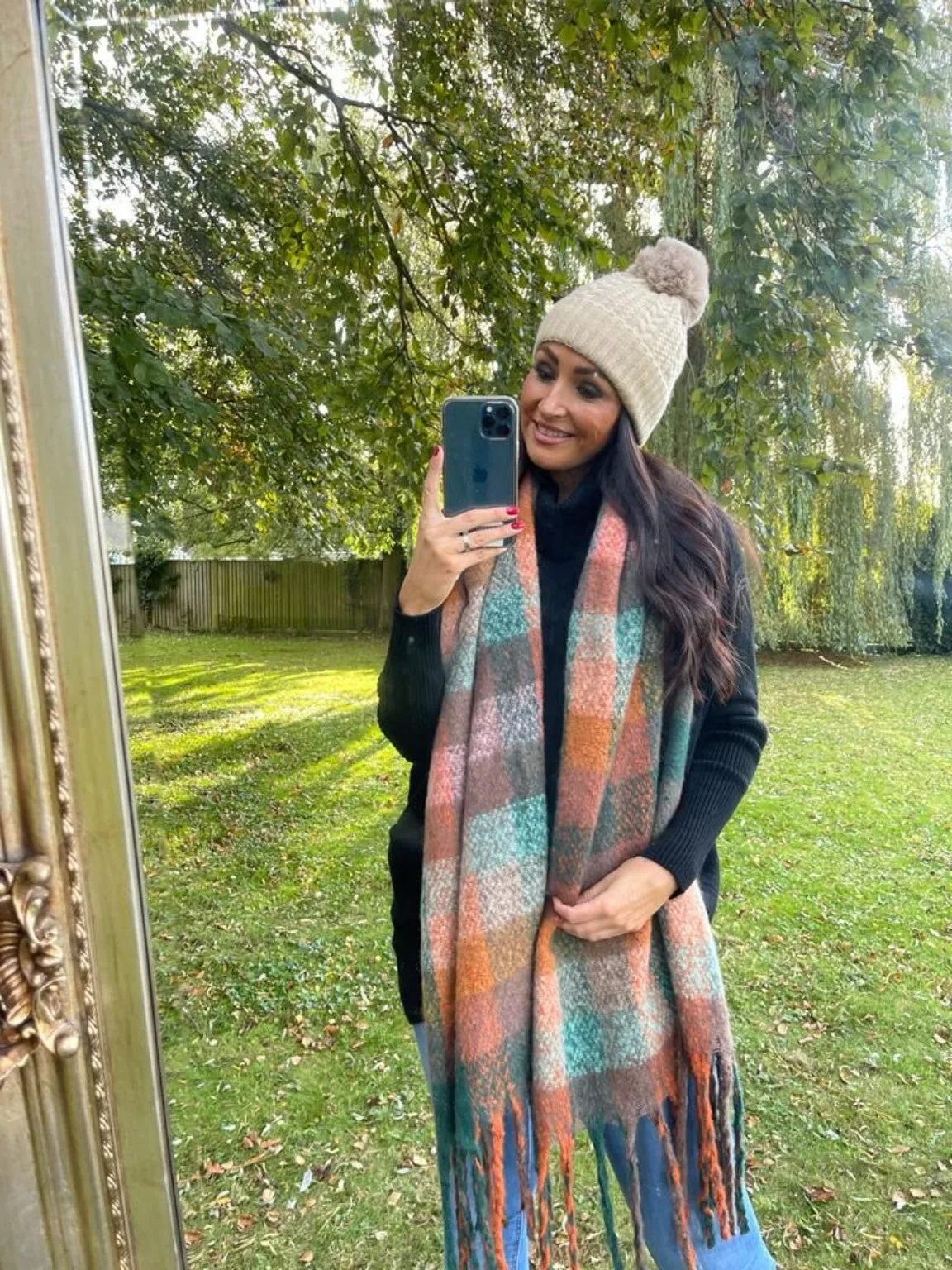 Big Checked Cosy Scarf