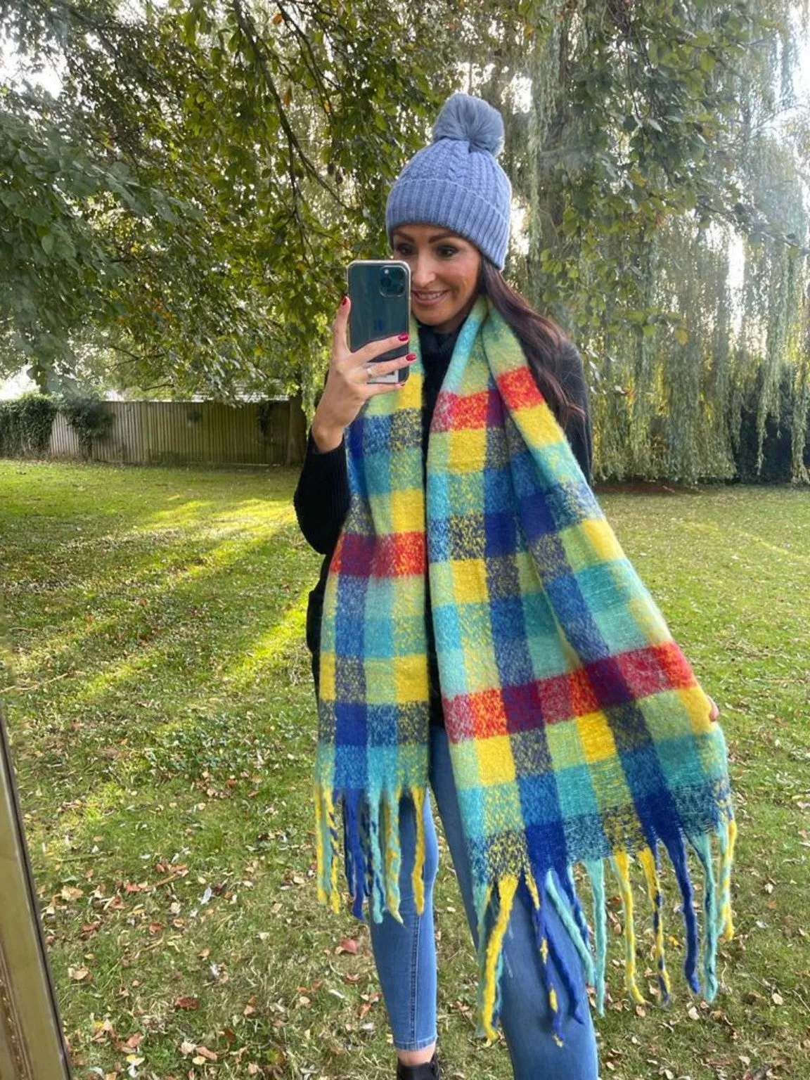 Big Checked Cosy Scarf