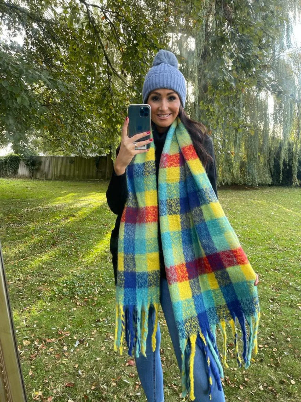 Big Checked Cosy Scarf