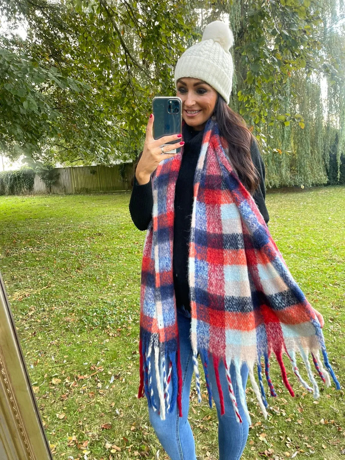 Big Checked Cosy Scarf