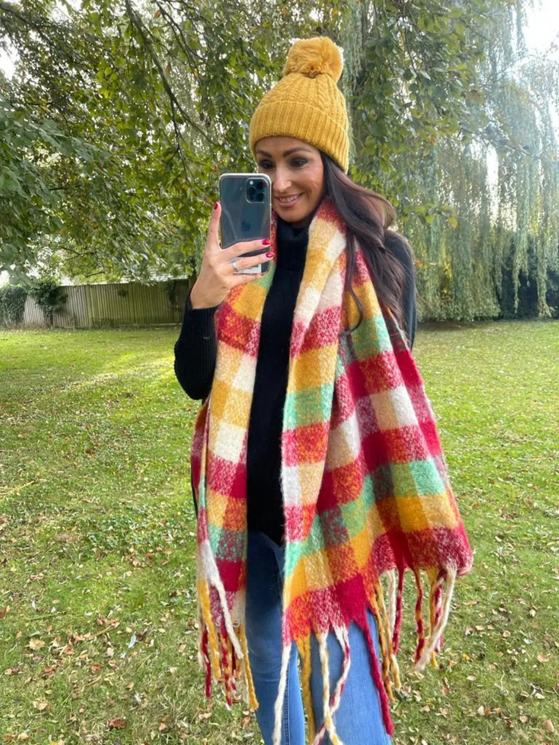 Big Checked Cosy Scarf