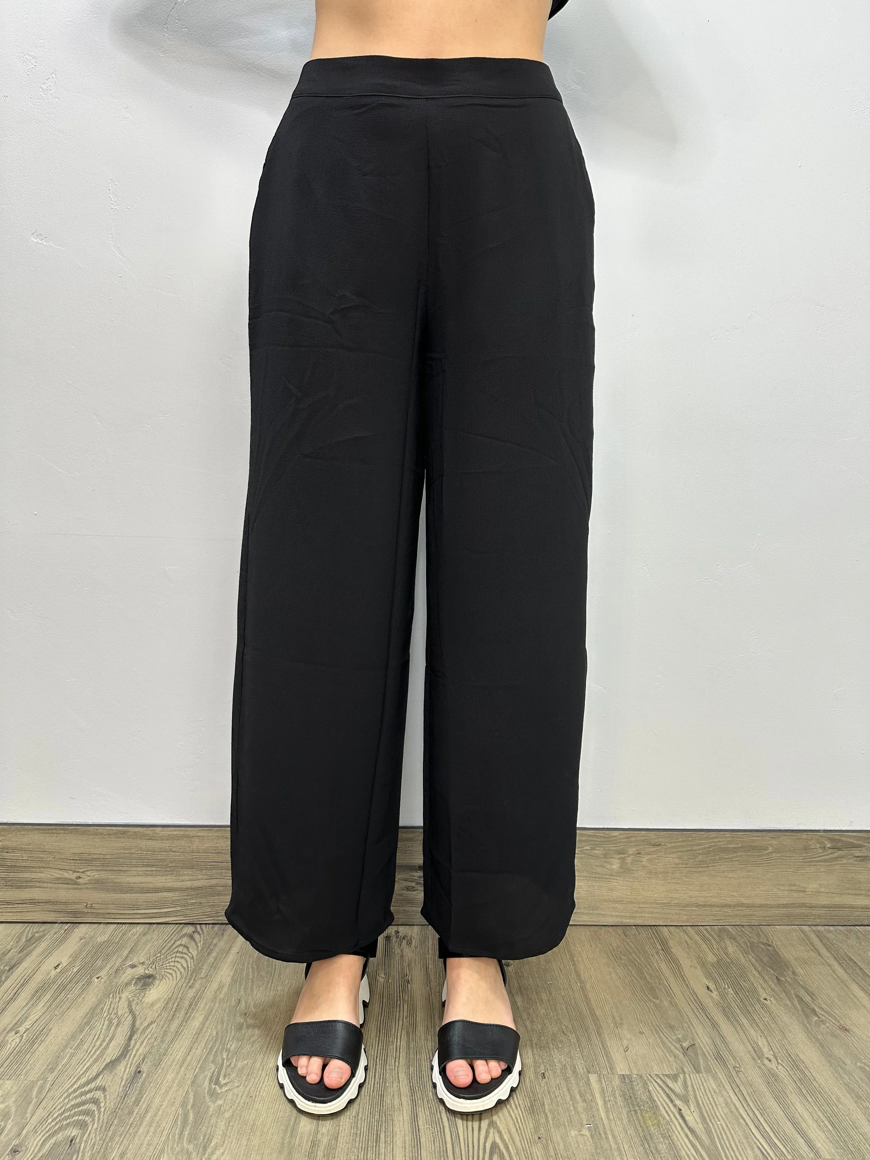 Black Full Length Kate Wide Leg Pant