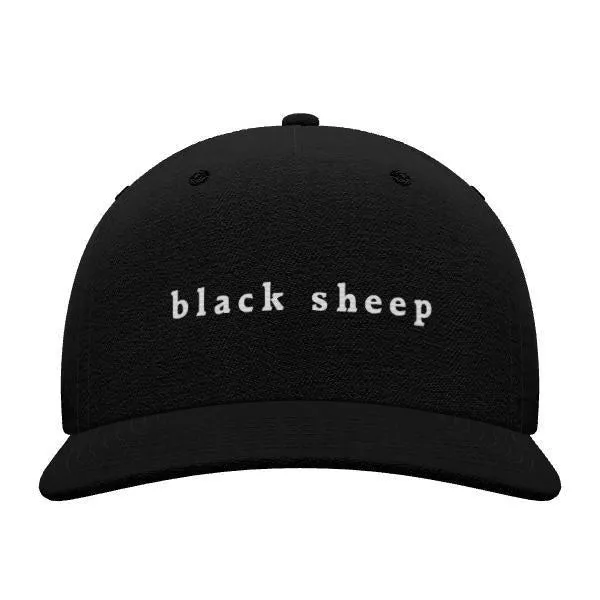 Black Sheep Type Unstructured Acrylic/ Wool Snapback Hat Black