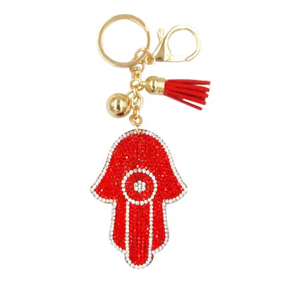 Bling Evil Eye Tassel Key Chain