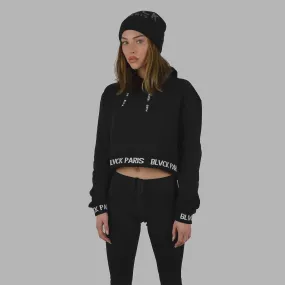 Blvck Cropped Pattern Hoodie