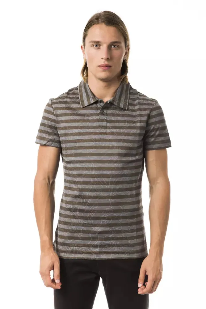 BYBLOS Gray Cotton Men Polo Men's Shirt