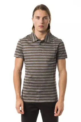 BYBLOS Gray Cotton Men Polo Men's Shirt