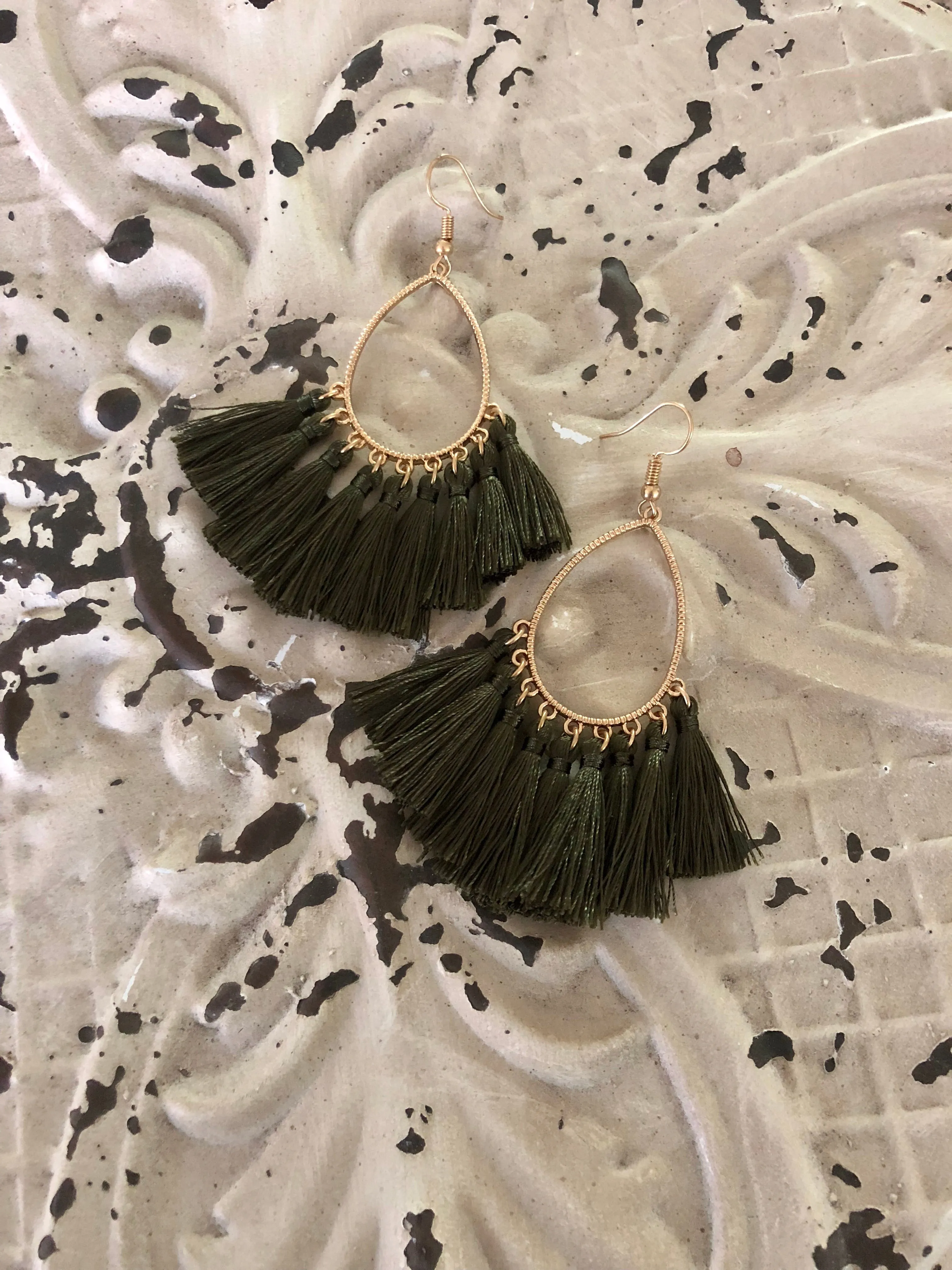 Caren Bestselling Teardrop Tassel Statement Earrings