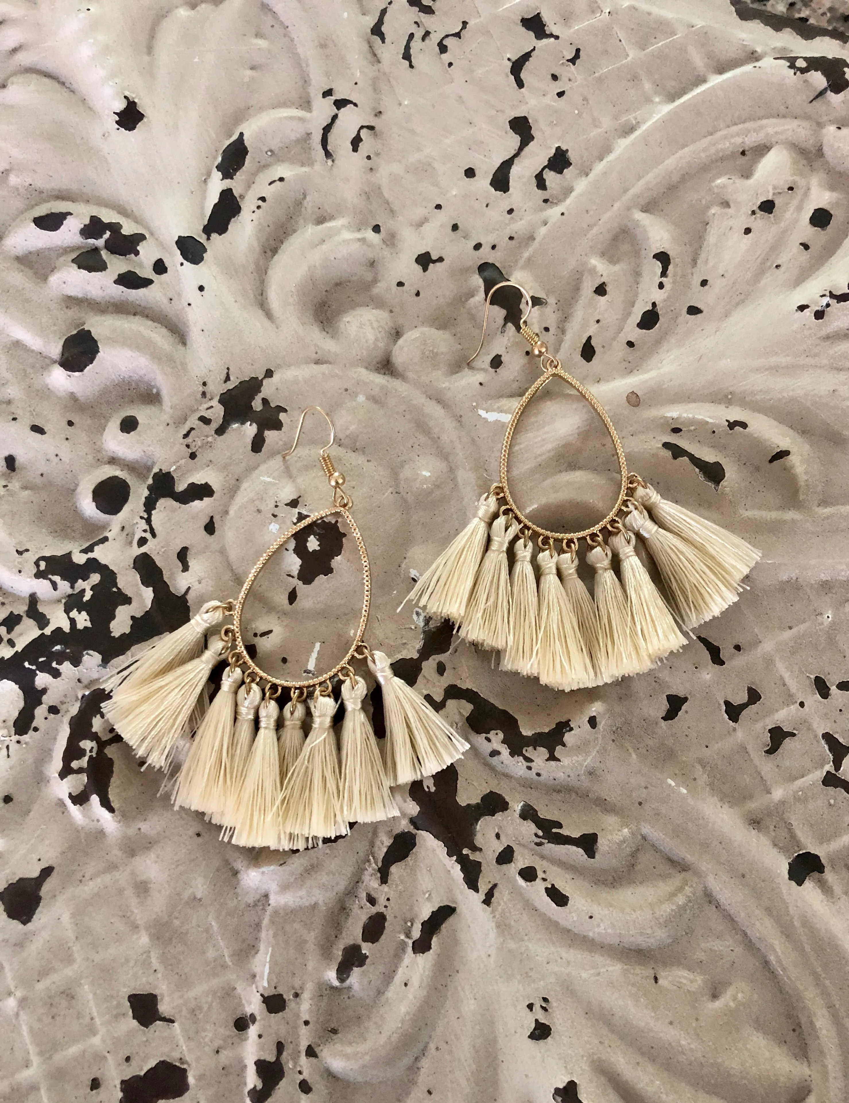 Caren Bestselling Teardrop Tassel Statement Earrings