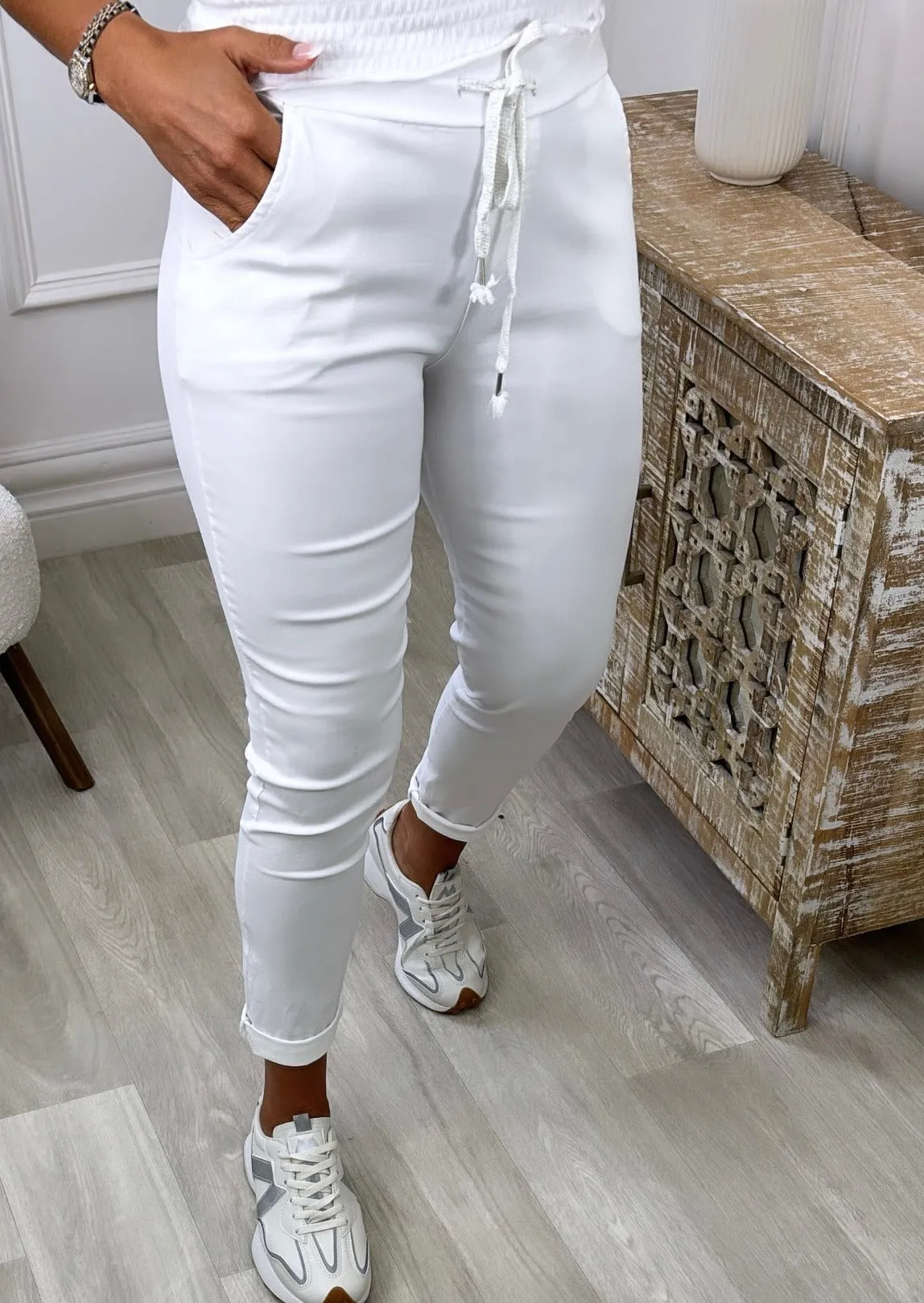 Caroline White Chino Joggers