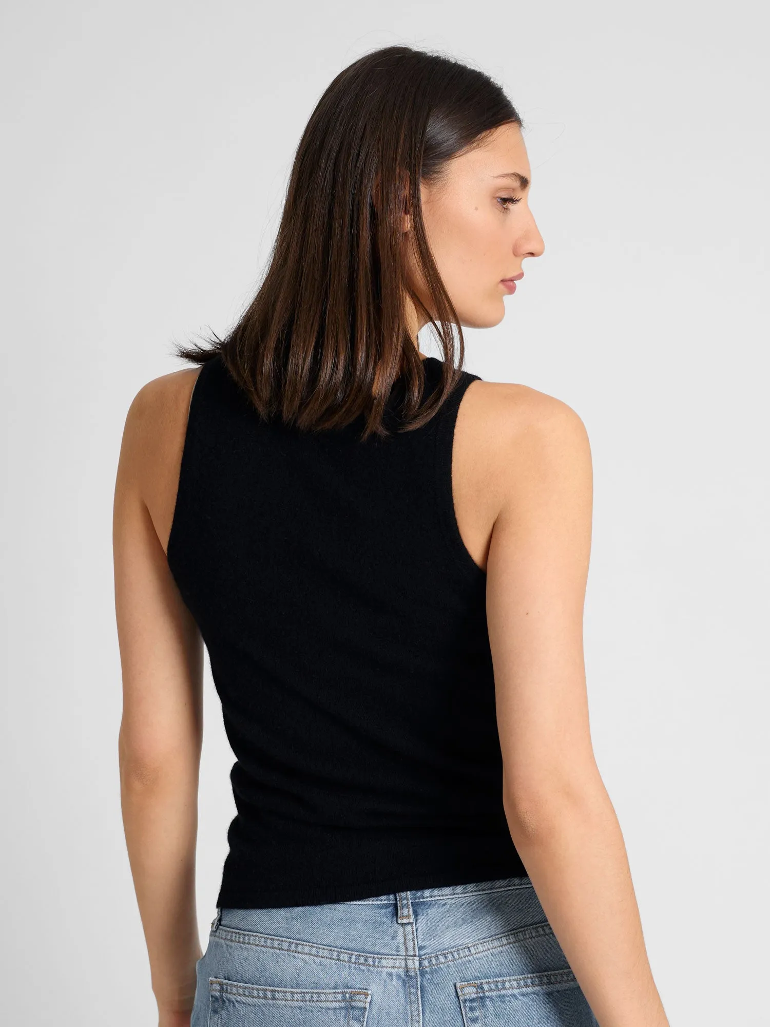 Cashmere singlet "Tyra" - black