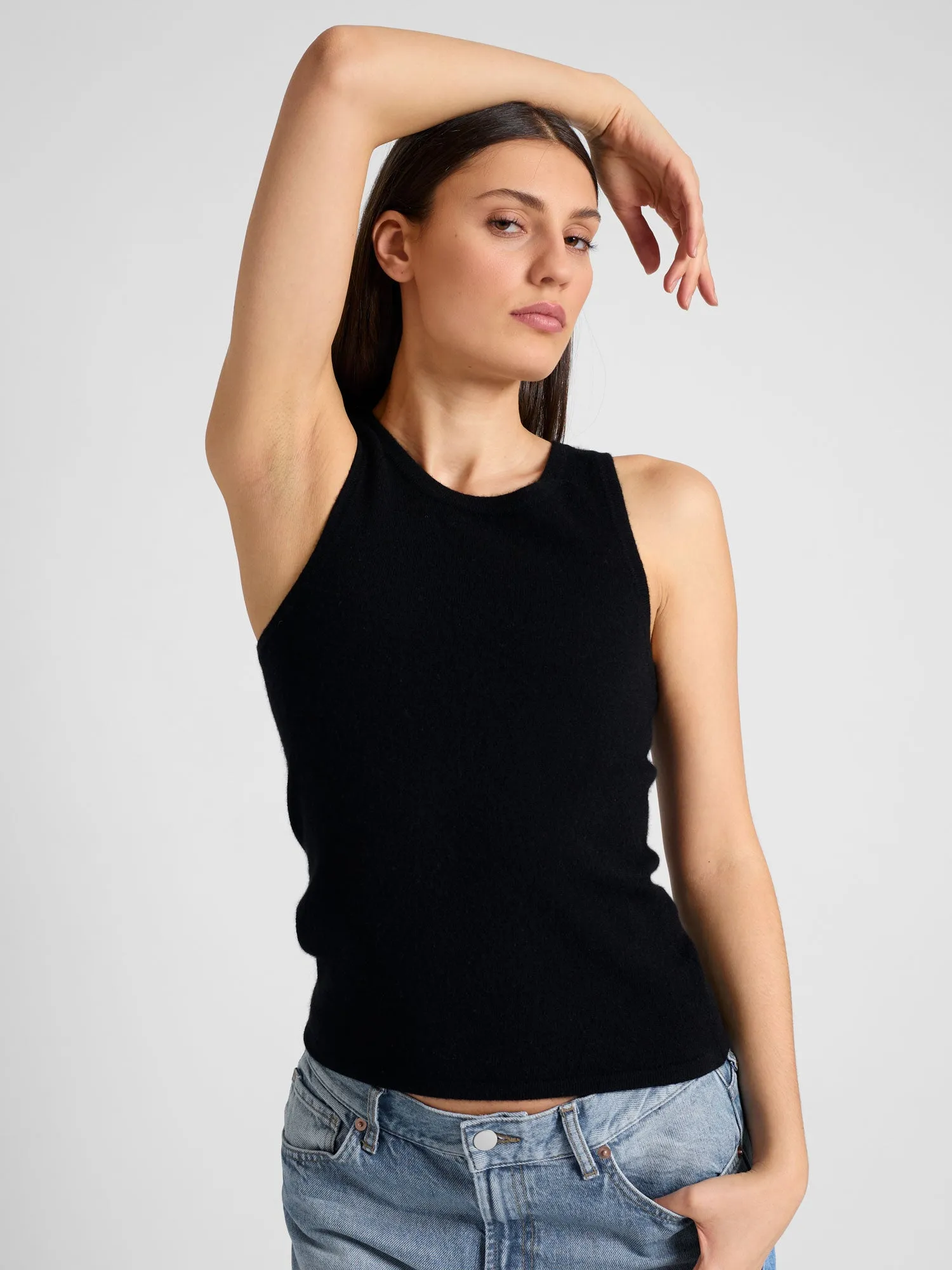 Cashmere singlet "Tyra" - black