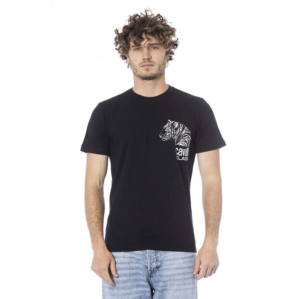 Cavalli Class Black Cotton Men Men's T-Shirt