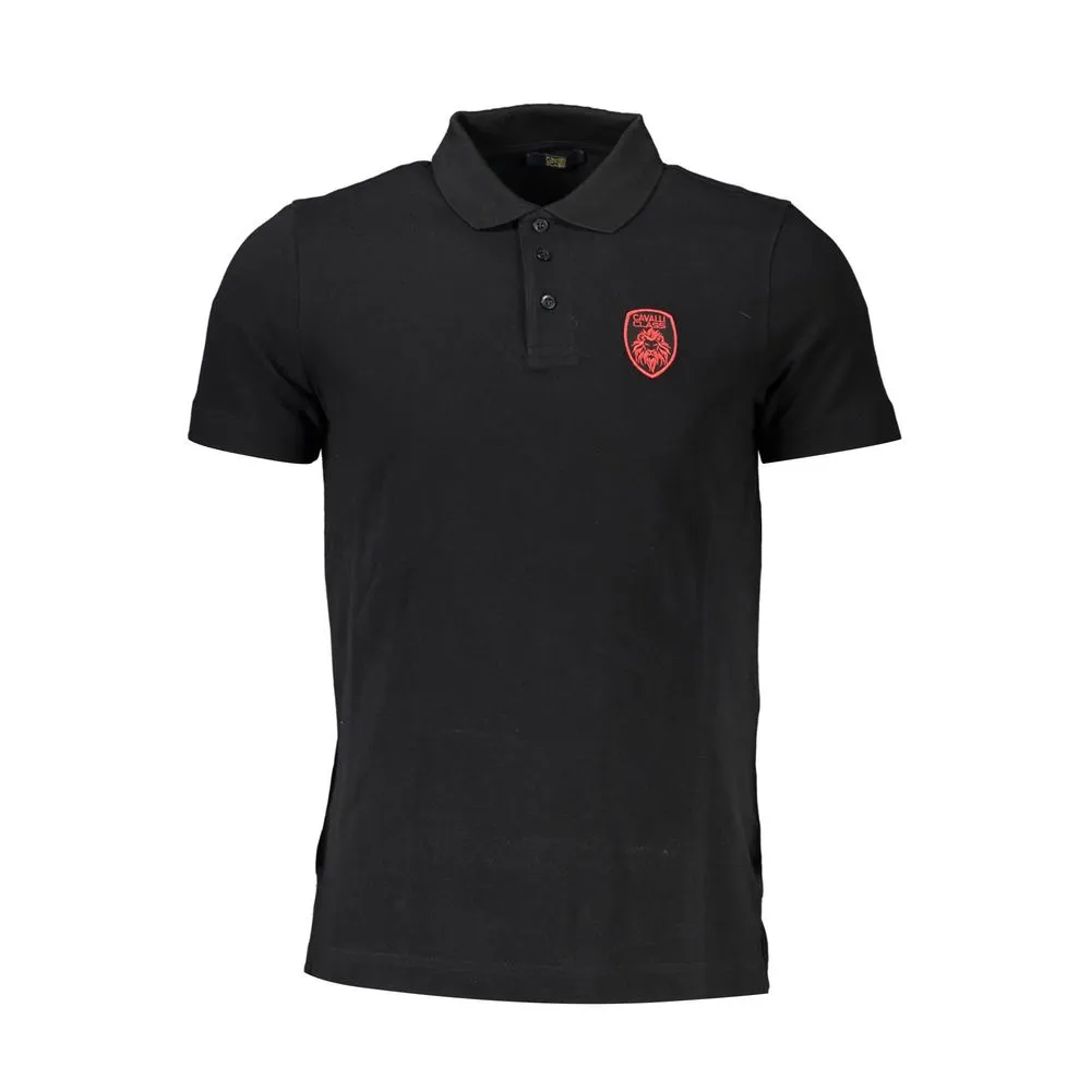 Cavalli Class Black Cotton Men Polo Men's Shirt