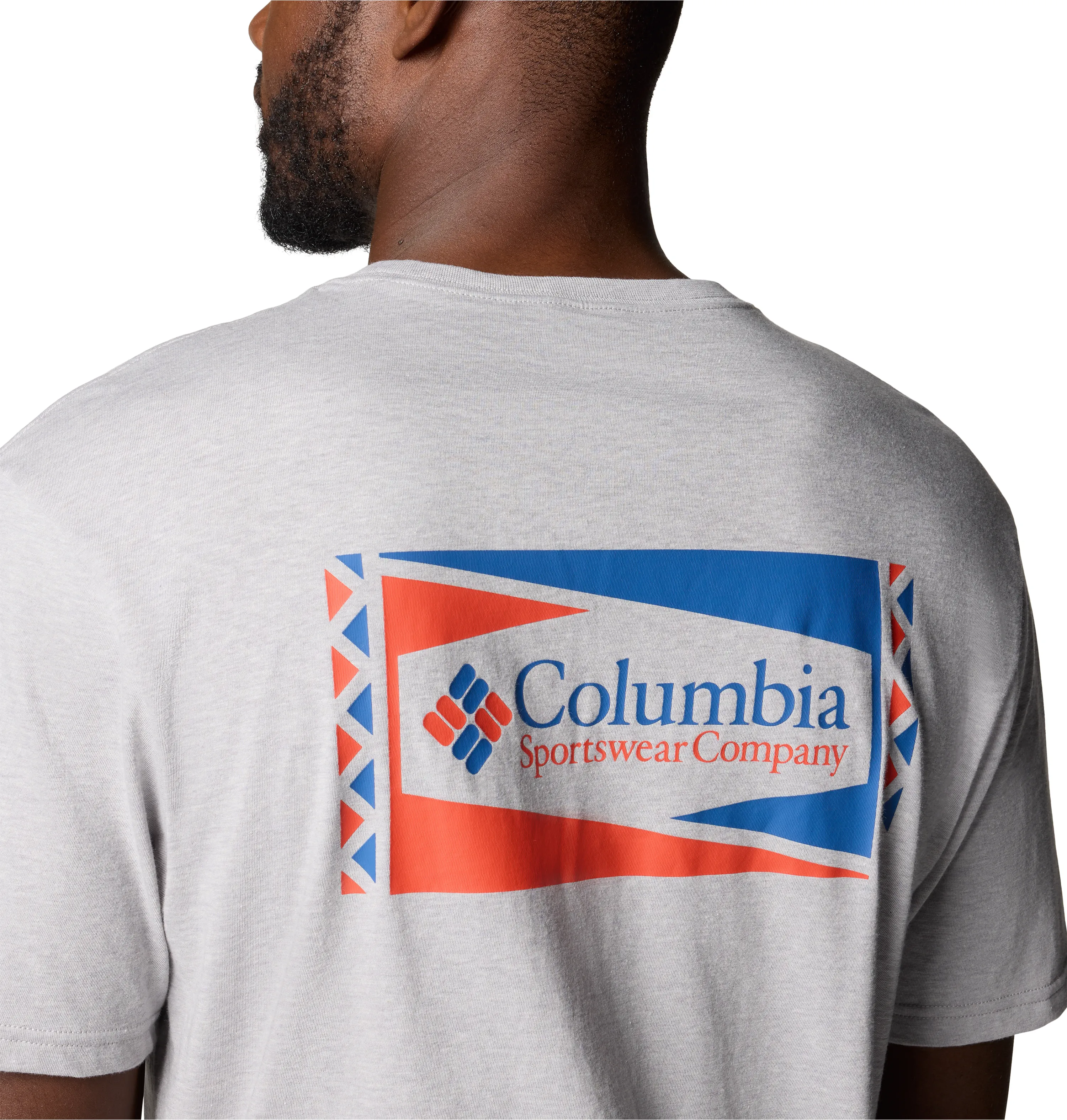 Columbia Men's North Cascades Short Sleeve Tee (Columbia Grey Hthr/Hex Flag)