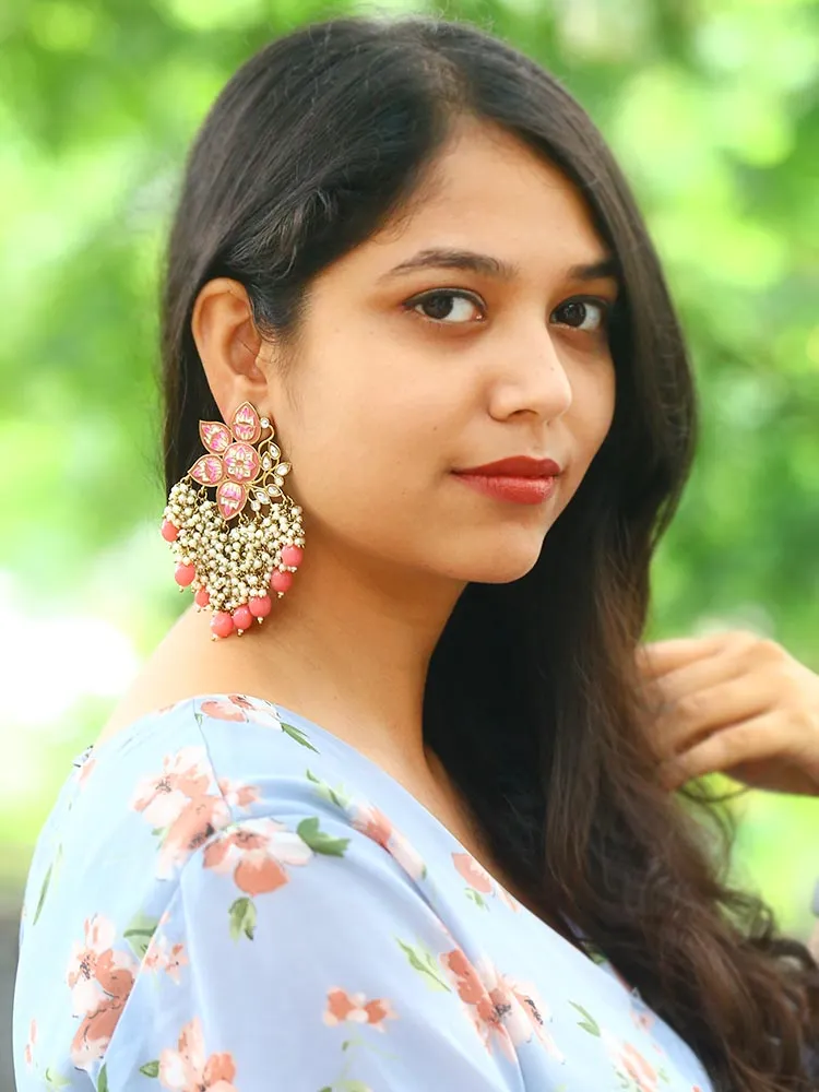 Coral Chakrika Dangler Earrings