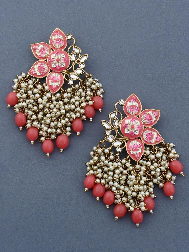 Coral Chakrika Dangler Earrings