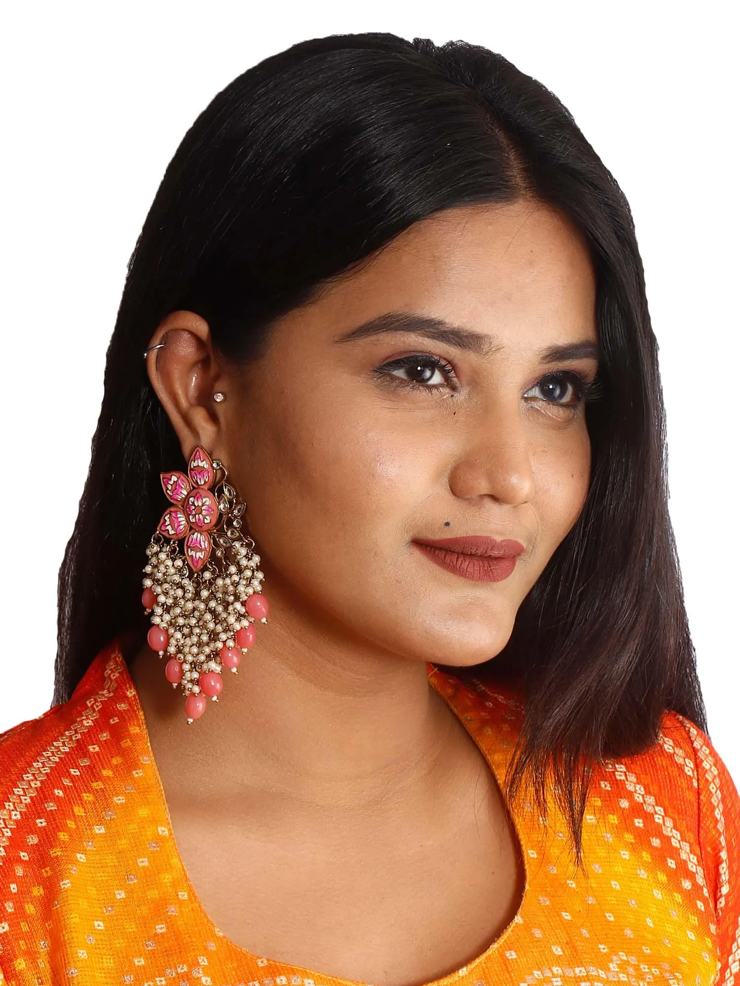 Coral Chakrika Dangler Earrings