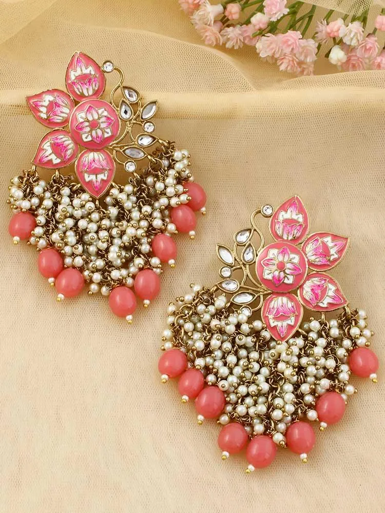 Coral Chakrika Dangler Earrings