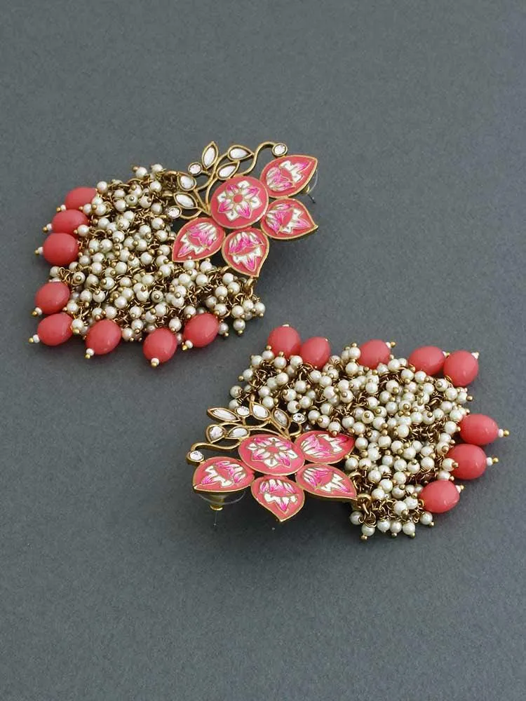 Coral Chakrika Dangler Earrings