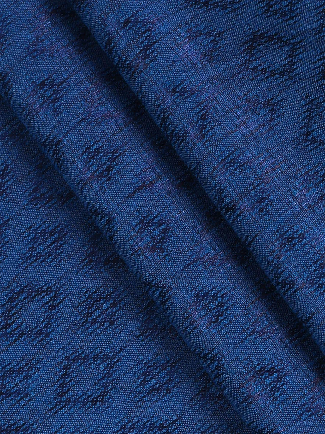 Cotton Rich Self Design Shirt Fabric Dark Blue High Style