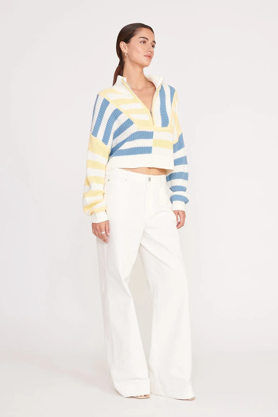 CROPPED HAMPTON SWEATER | BUTTERCUP SEASHORE STRIPE