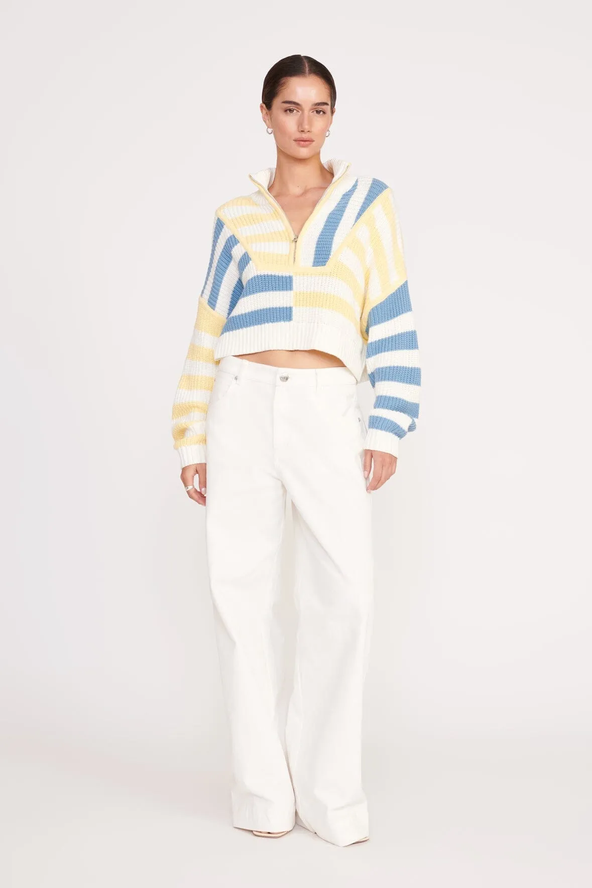 CROPPED HAMPTON SWEATER | BUTTERCUP SEASHORE STRIPE