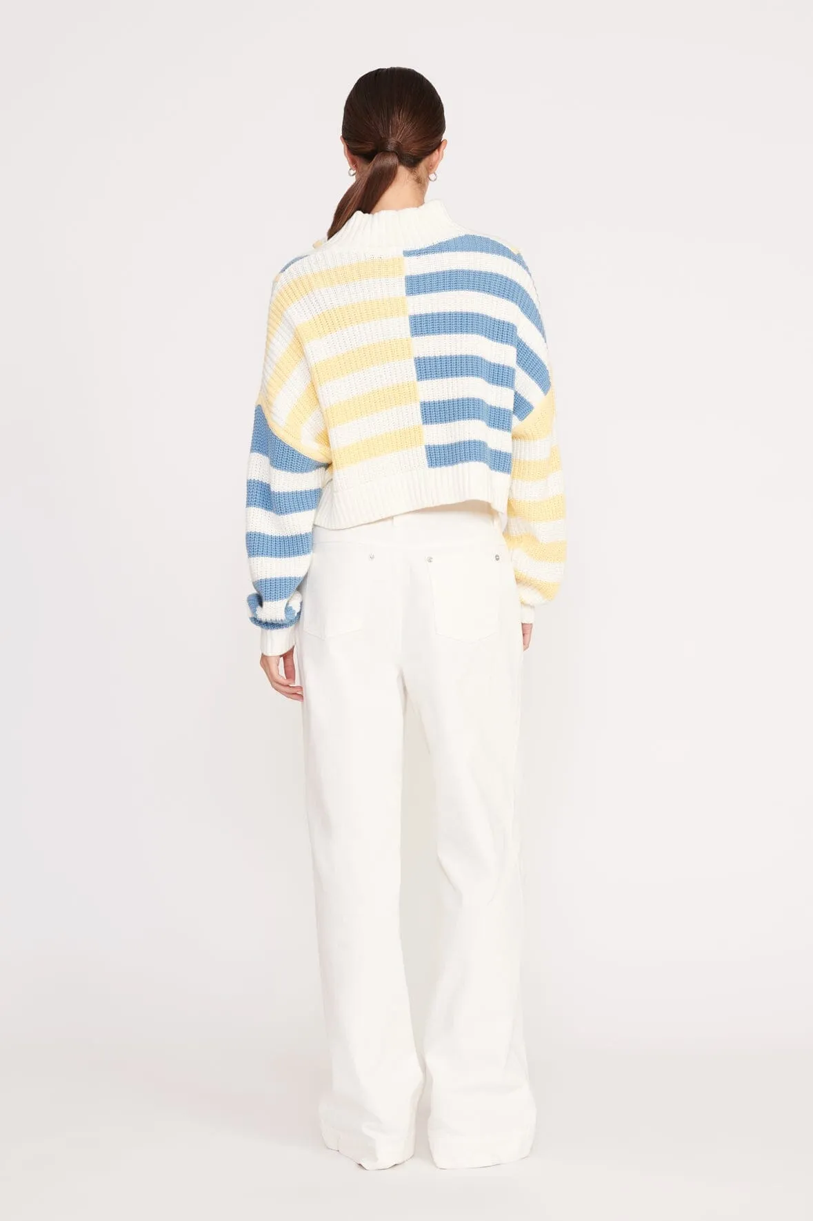 CROPPED HAMPTON SWEATER | BUTTERCUP SEASHORE STRIPE