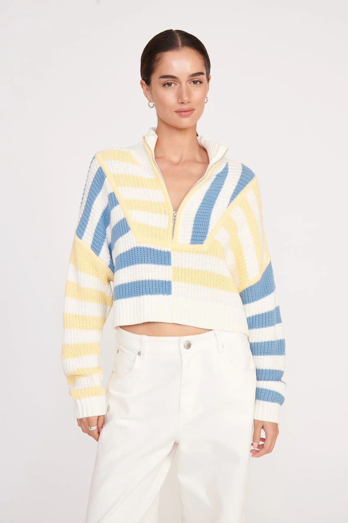 CROPPED HAMPTON SWEATER | BUTTERCUP SEASHORE STRIPE