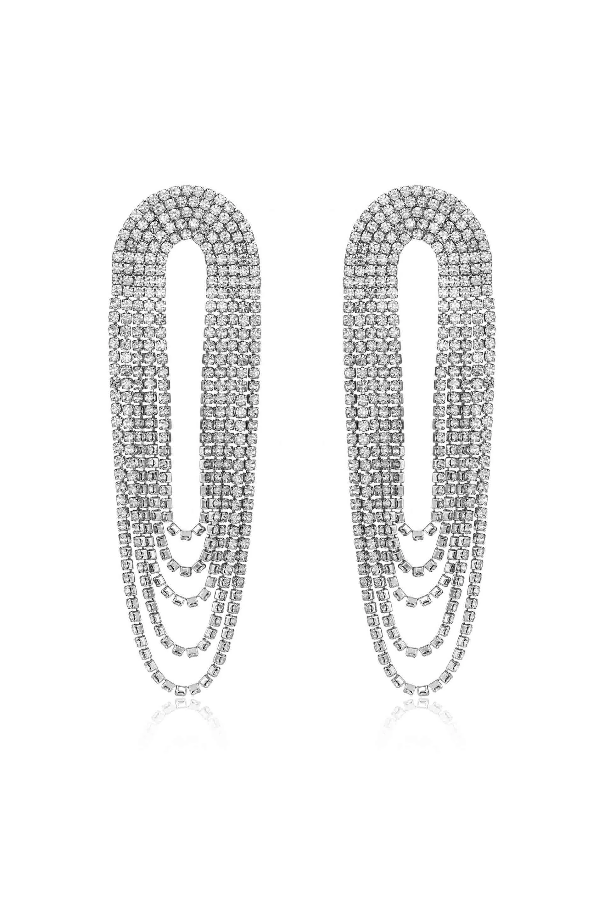 Crystal Drape Fringe Earrings