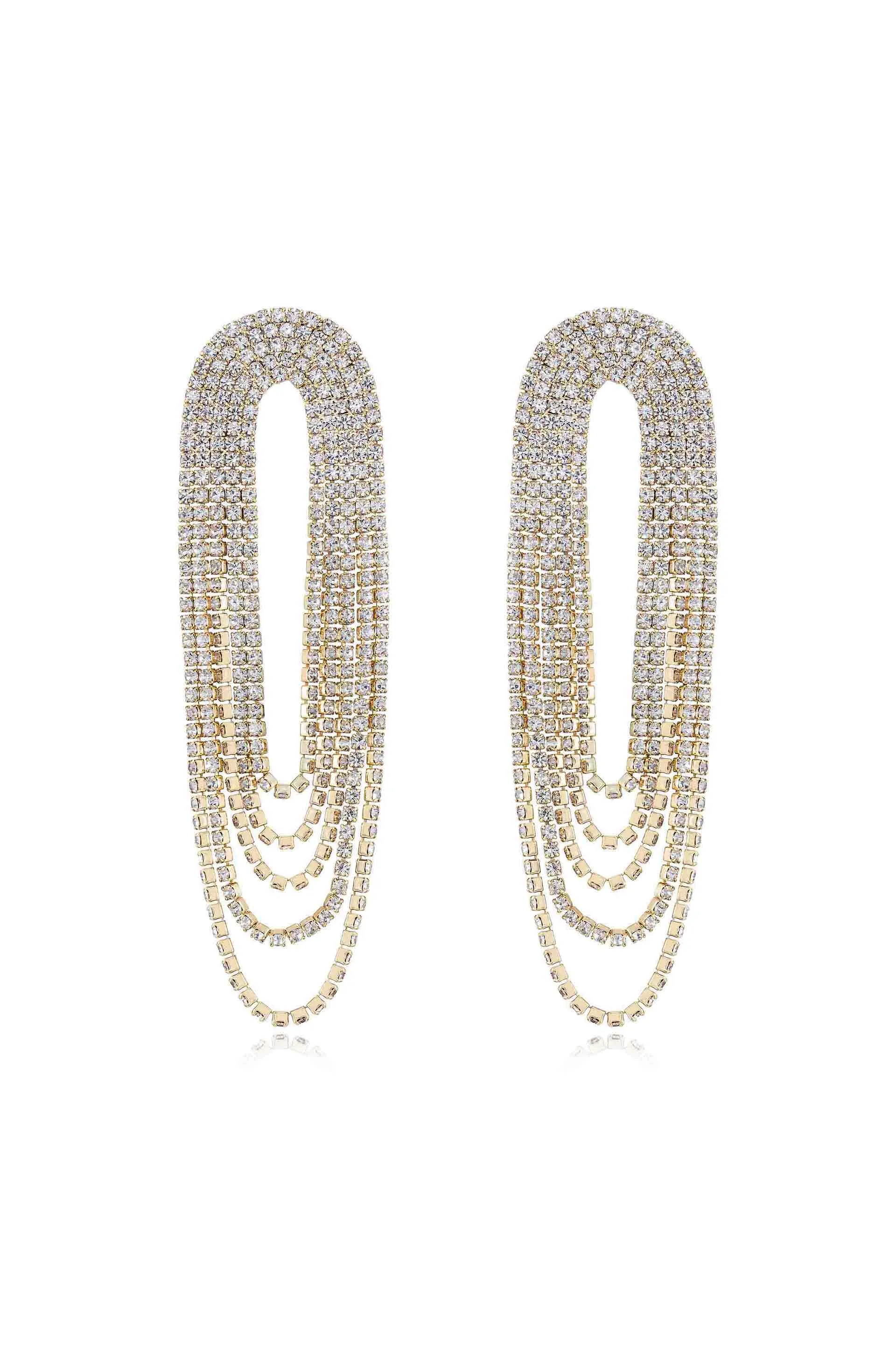 Crystal Drape Fringe Earrings