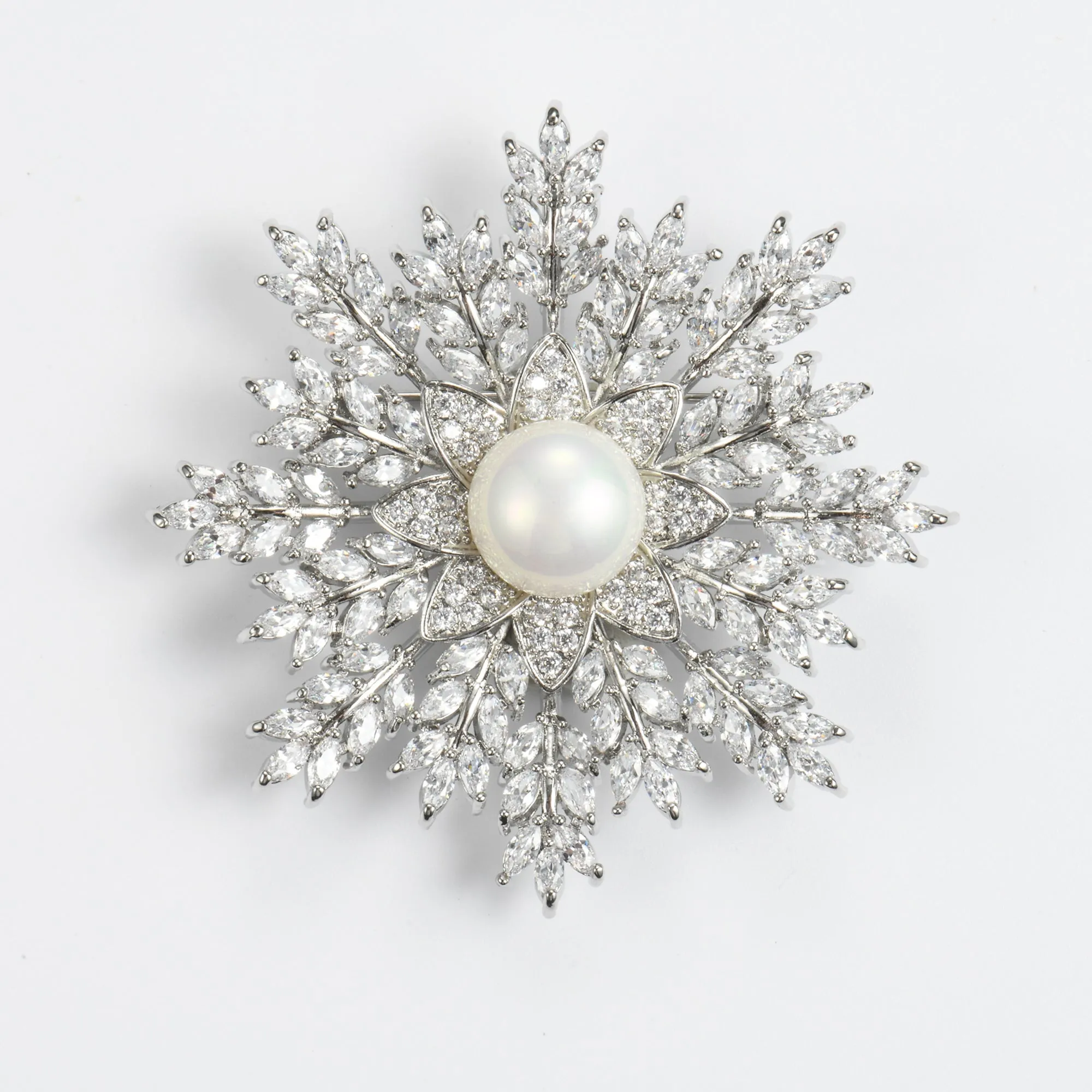 Crystal Snowflake Brooch