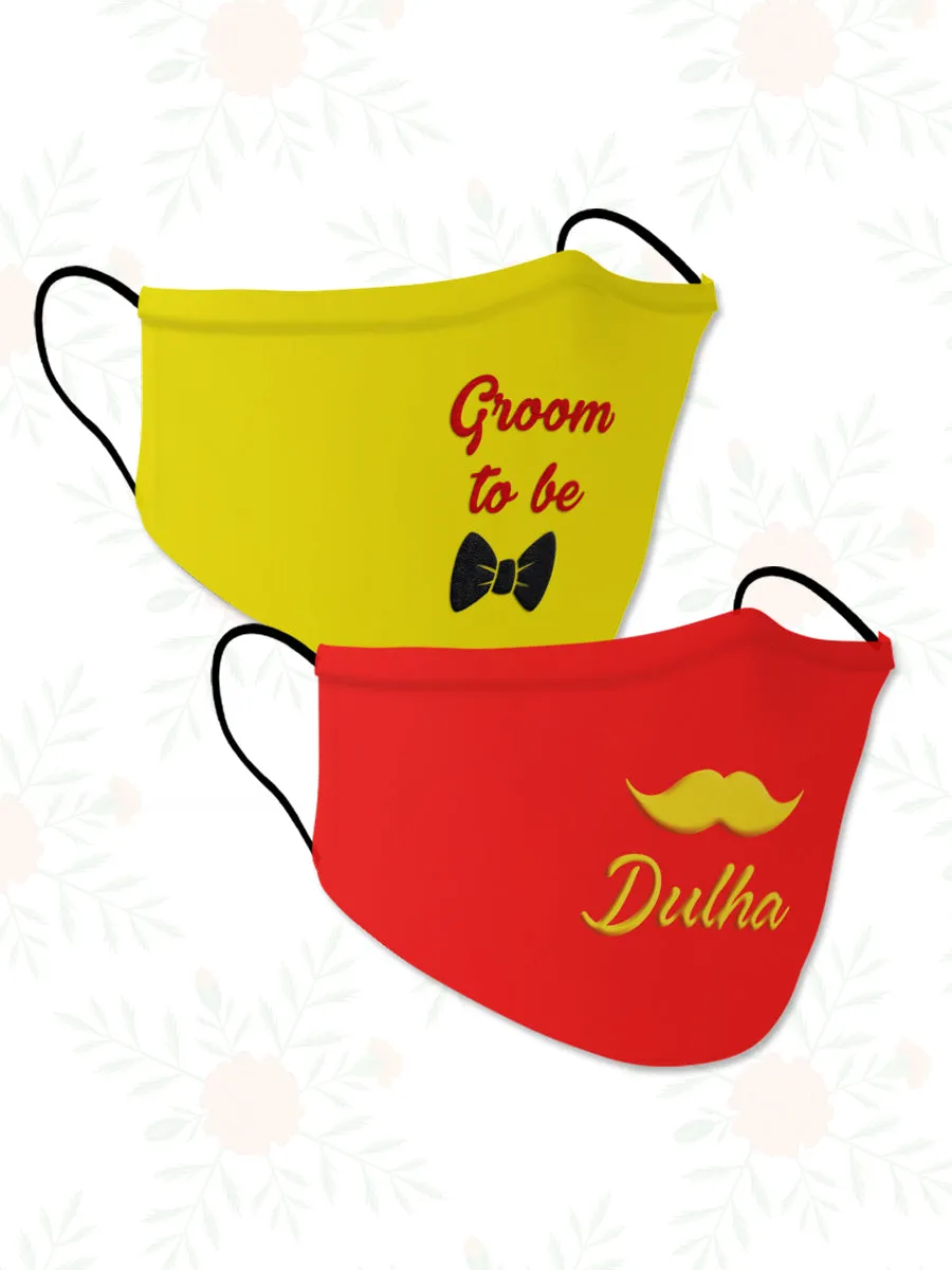 Dulha   Groom to Be (Set of 2) Wedding Face Mask