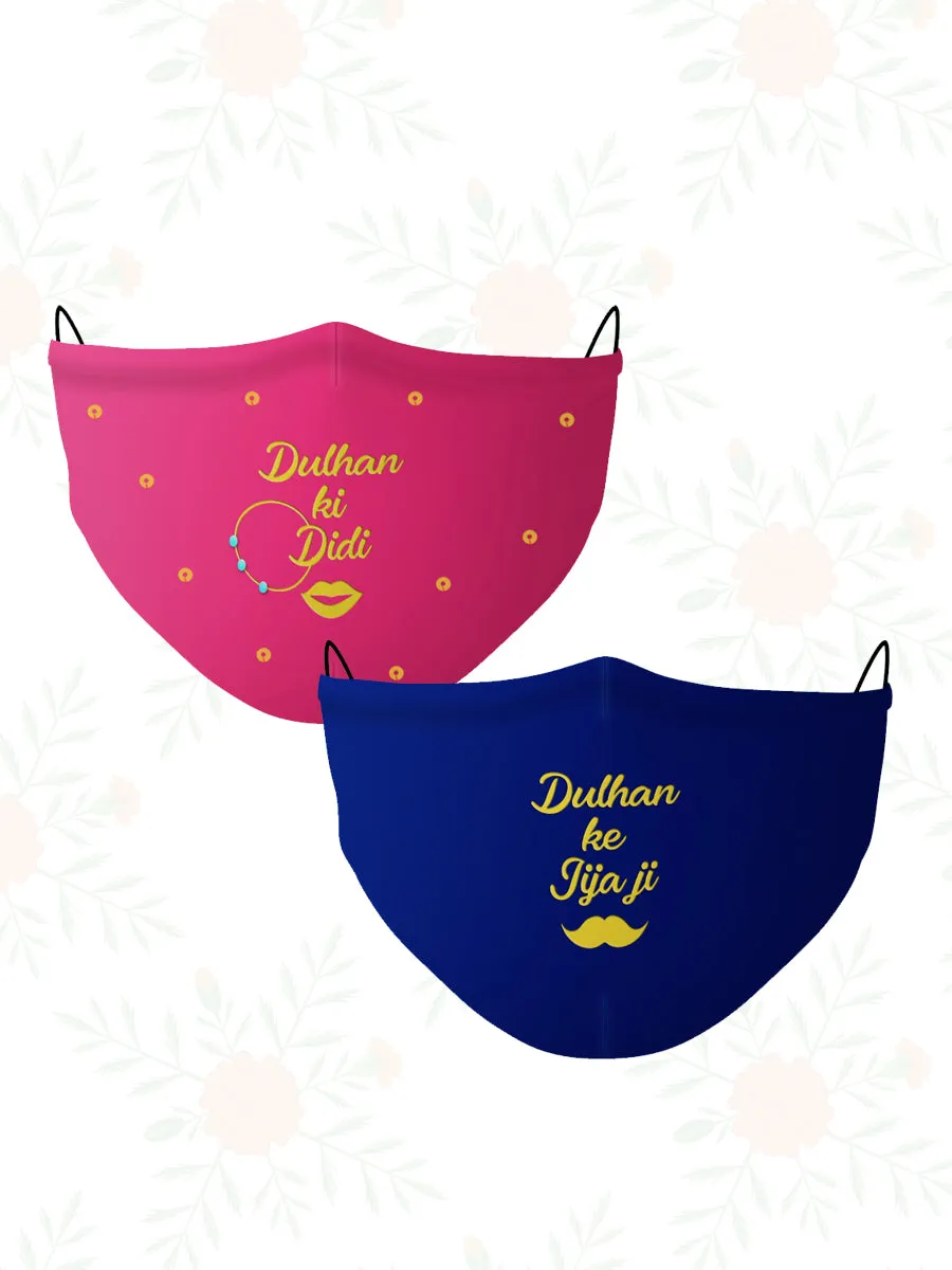 Dulhan ki Didi   Jijaji (Set of 2) Wedding Face Mask