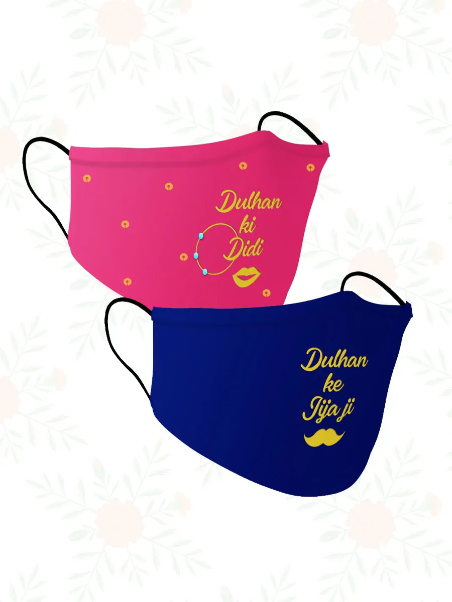 Dulhan ki Didi   Jijaji (Set of 2) Wedding Face Mask