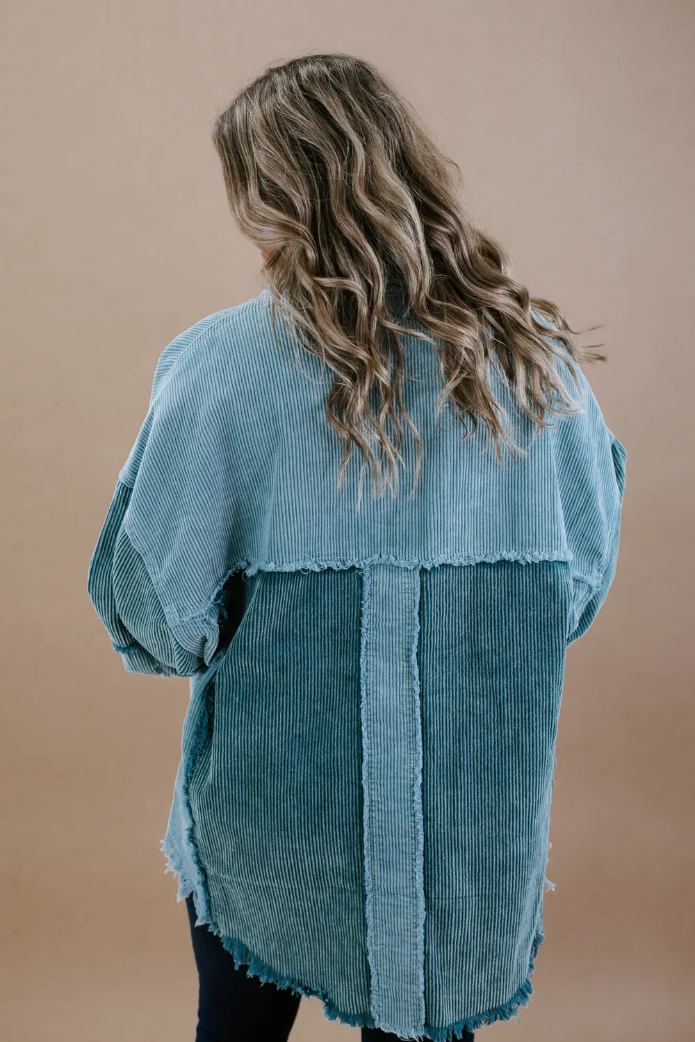 Easy Street Distressed Jacket , Blue/Teal