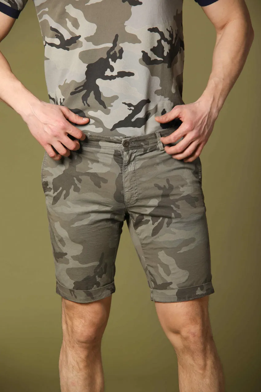 Eisenhower 1  men's chino bermuda in cotton with camouflage pattern slim