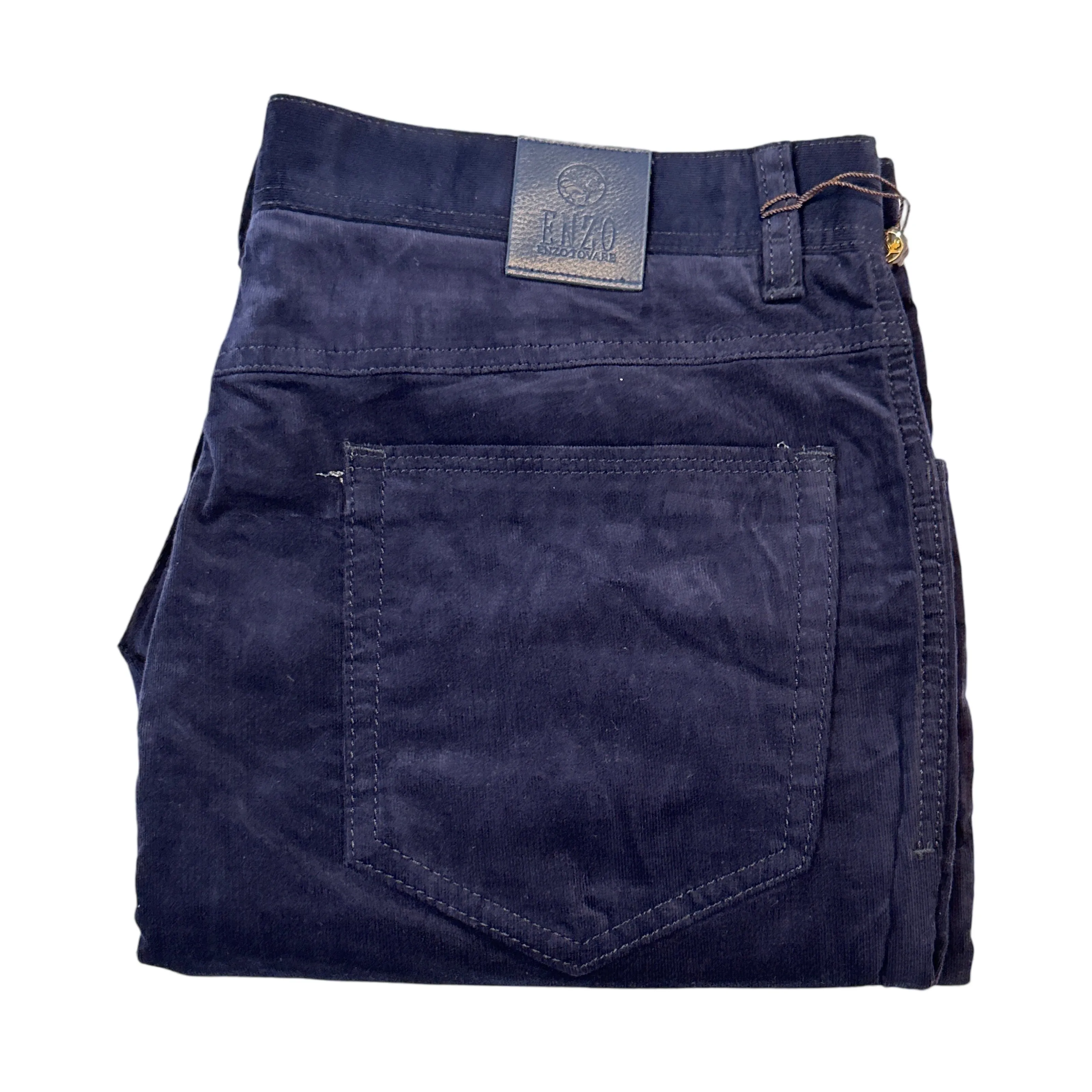 Enzo Alpha-387 Dark Navy Velour High End Pants