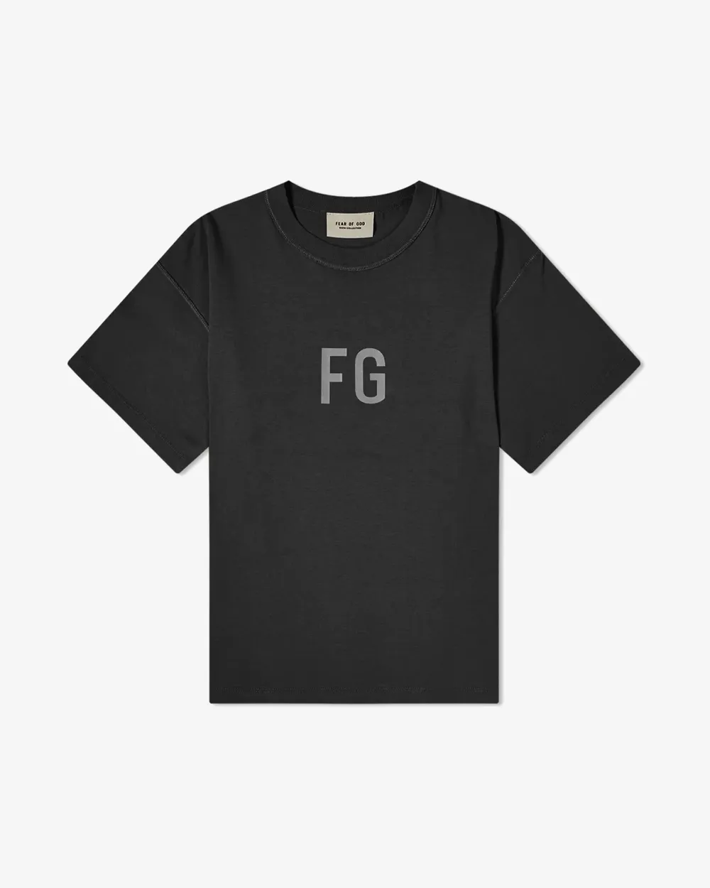 FEAR OF GOD FG REFLECTIVE 3M LOGO BLACK TEE (NEW)