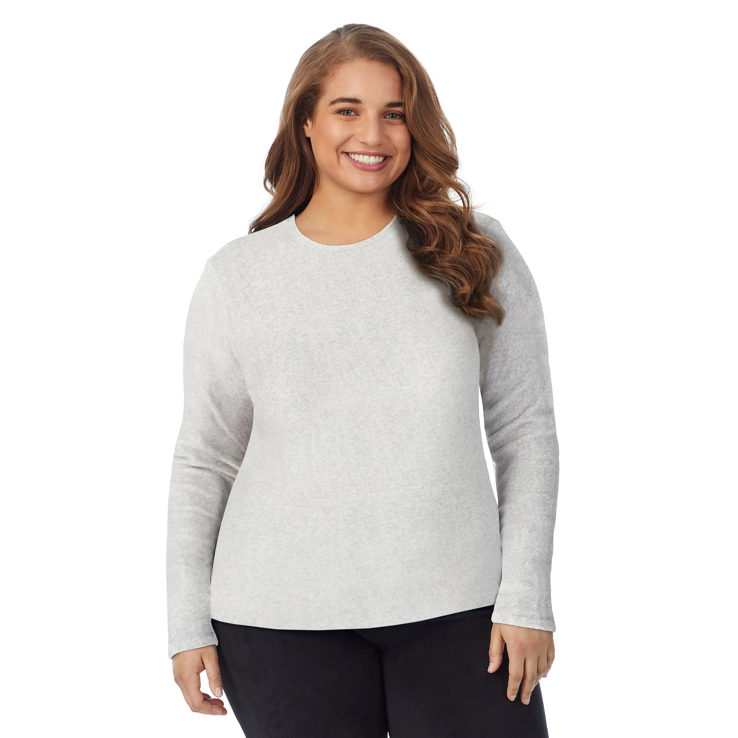 Fleecewear With Stretch Long Sleeve Crew PLUS