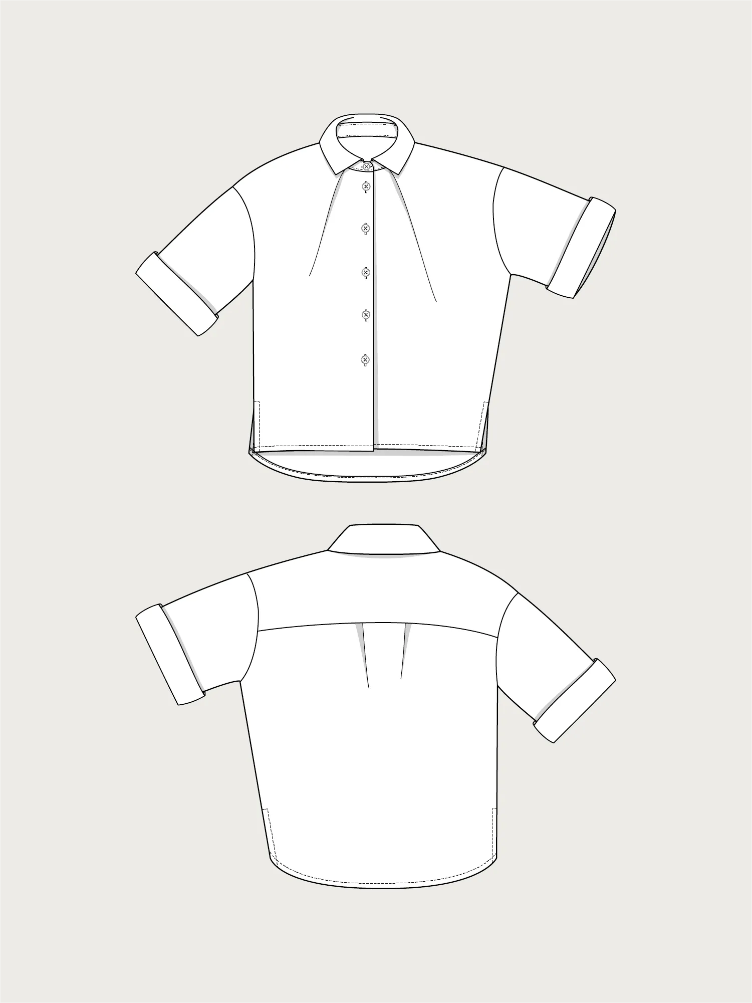 FRONT PLEAT SHIRT PATTERN