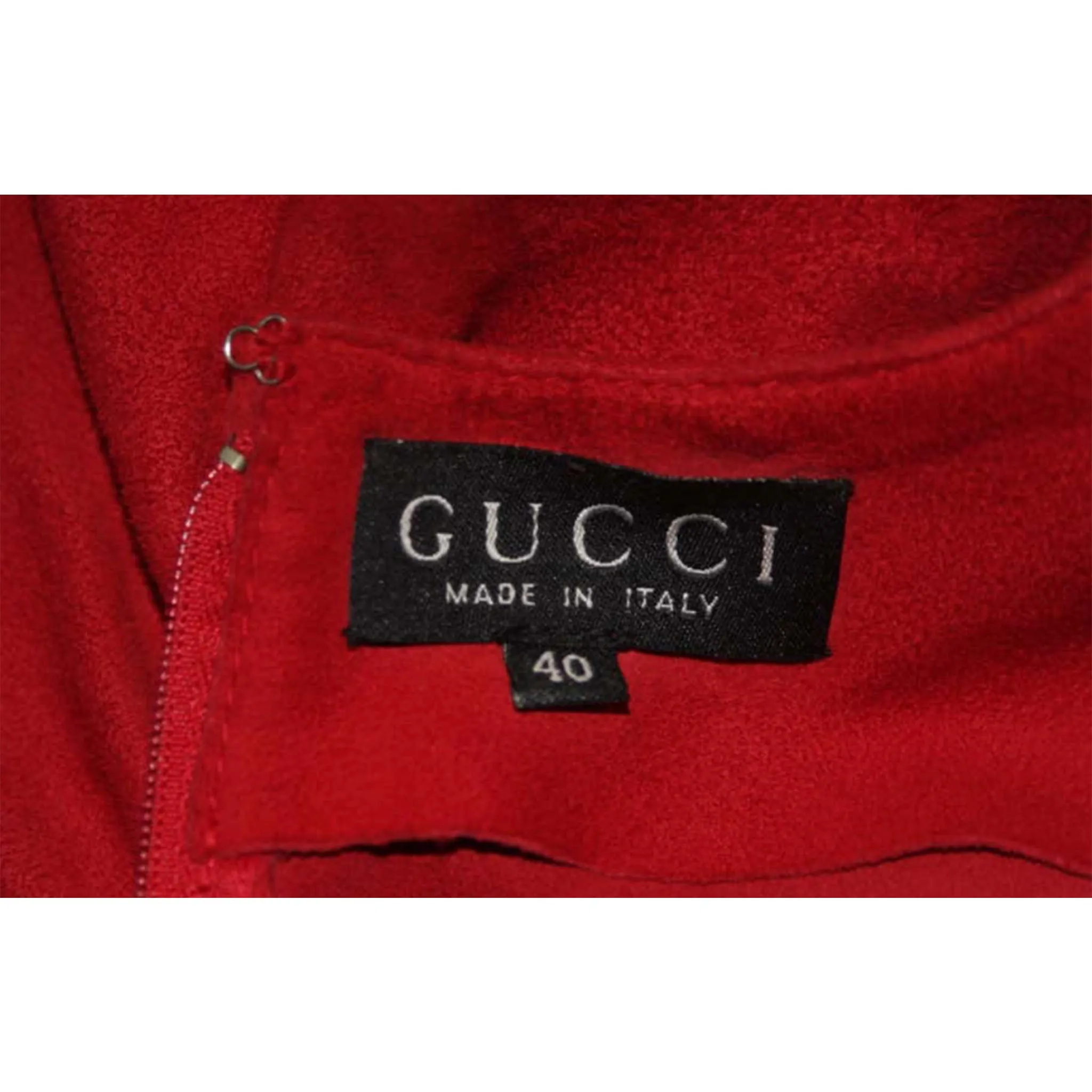 GUCCI Red Suede Spaghetti Strap Dress Size 4-6