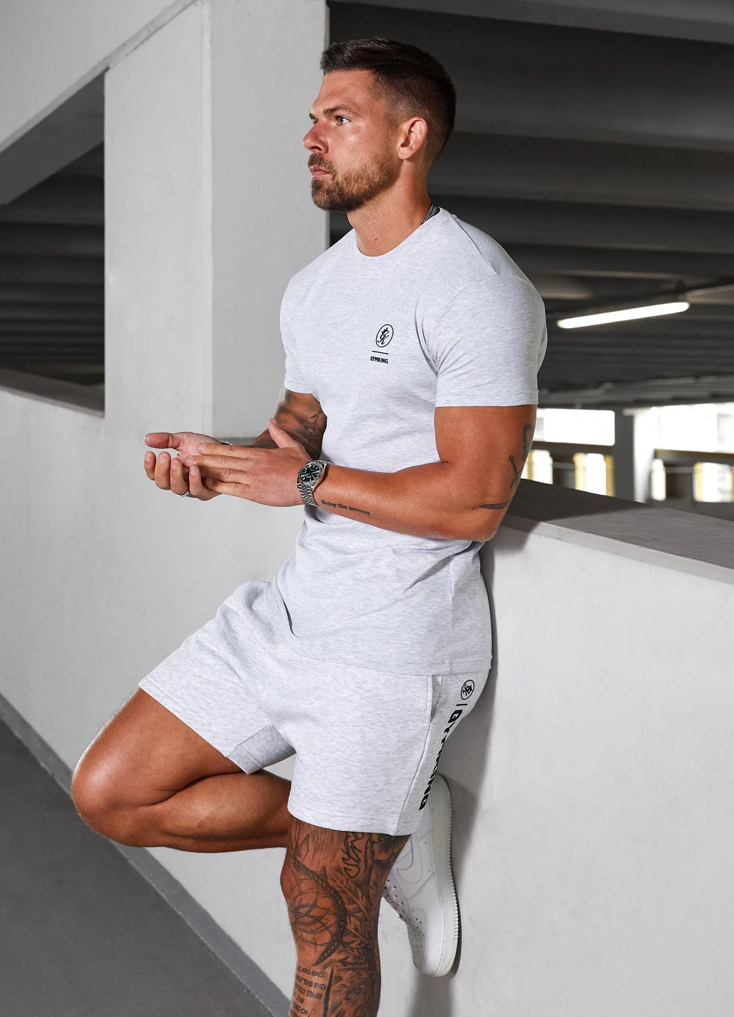 Gym King Aventus Tee - Snow Marl