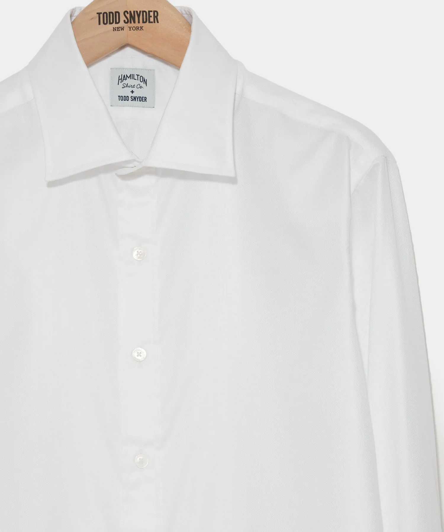 Hamilton   Todd Snyder Herringbone Dress Shirt in White