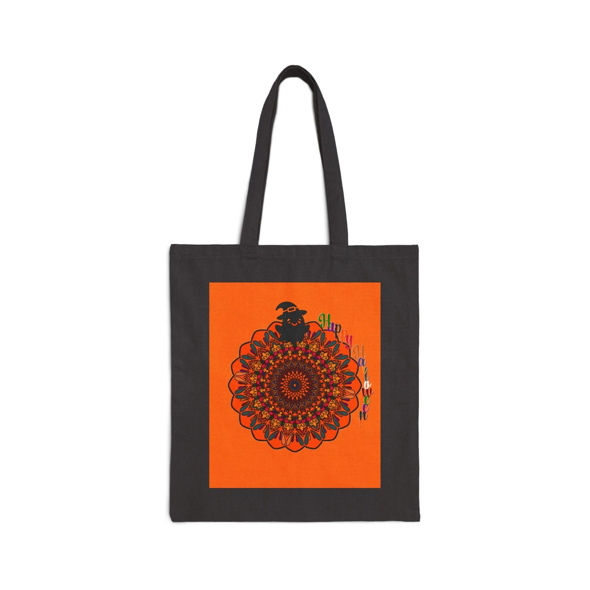 Handmade Mandala Halloween Tote Bag - Spooky & Fun