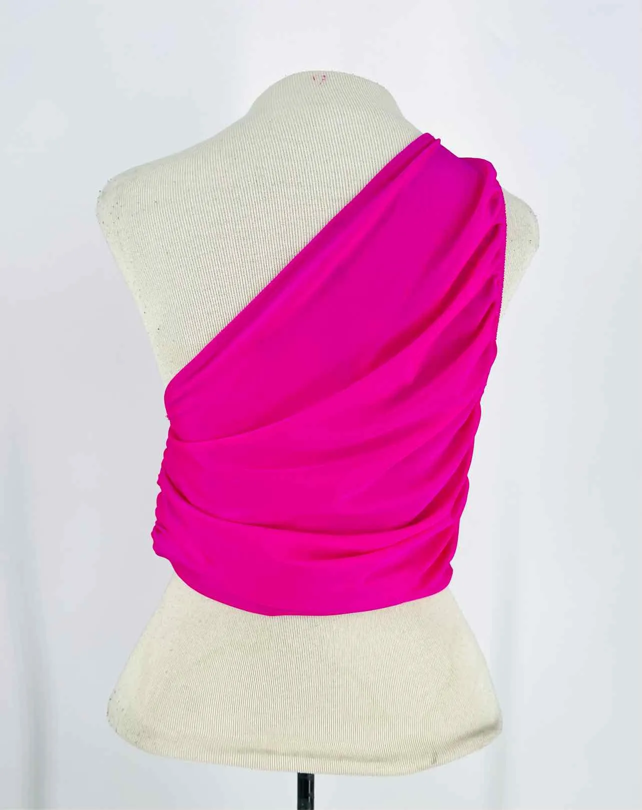 Lioness Size M Hot Pink One Shoulder Ruched Tops Top-Sleeveless