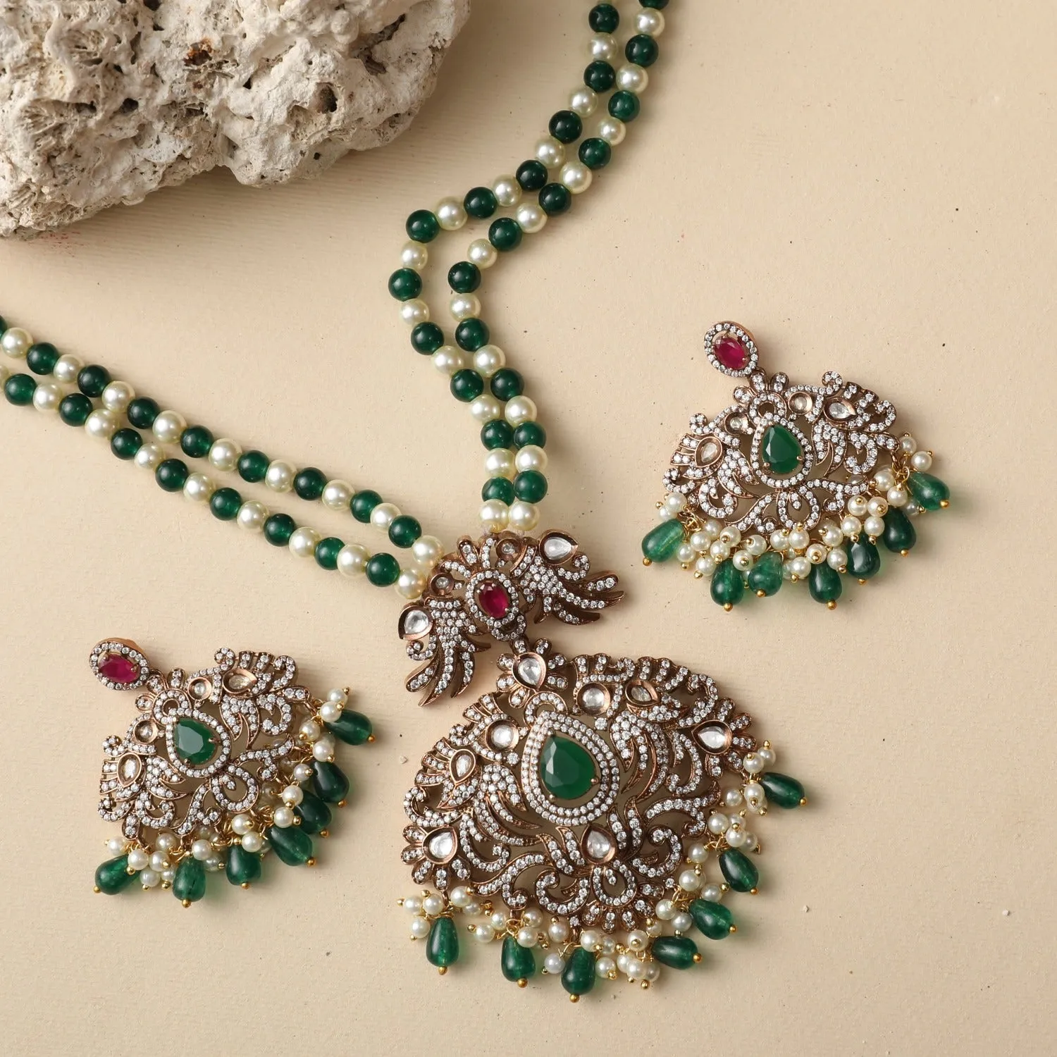 Marion Nakshatra CZ Necklace Set