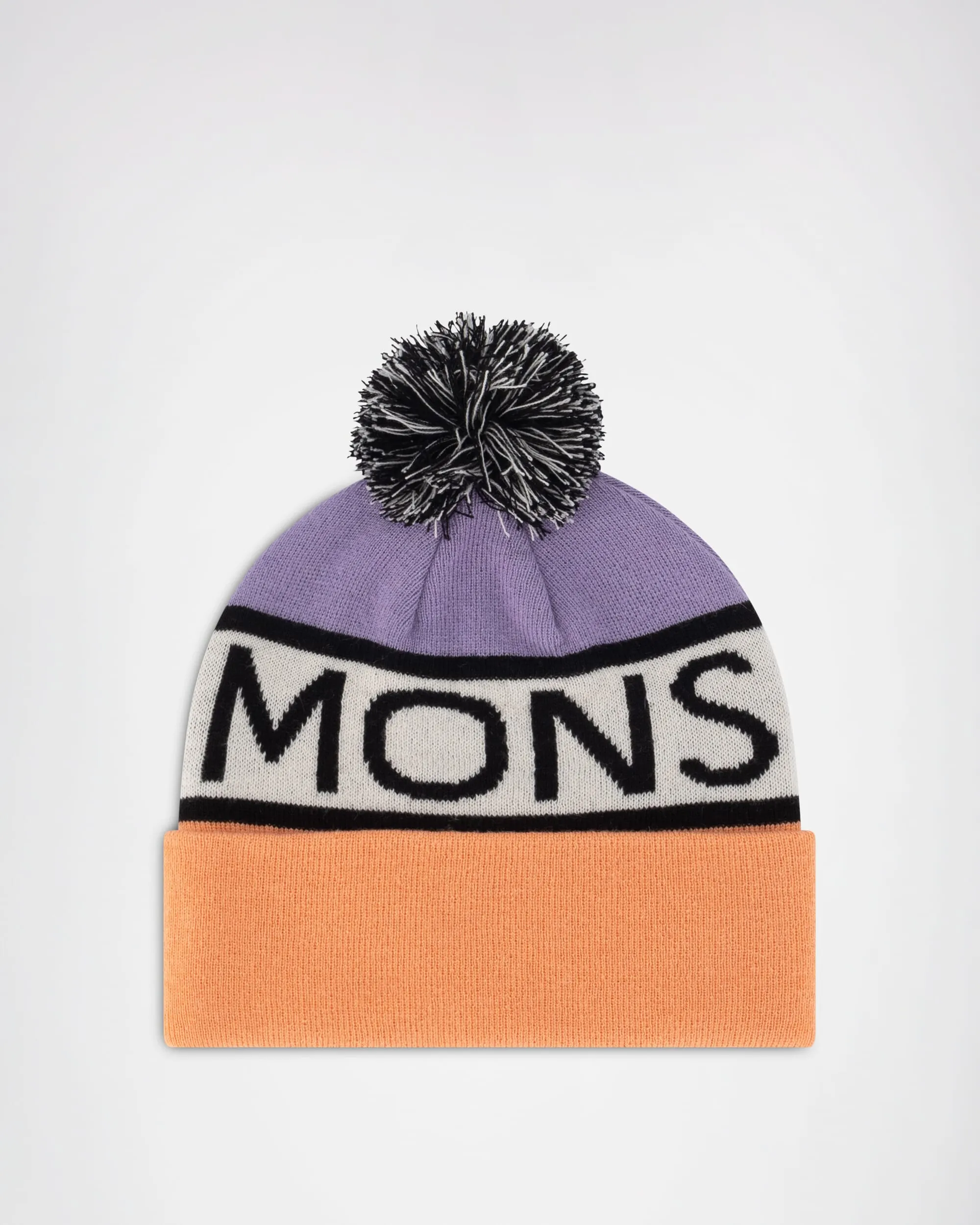 McCloud Merino Pom Pom Beanie - Lupin / Punch / White