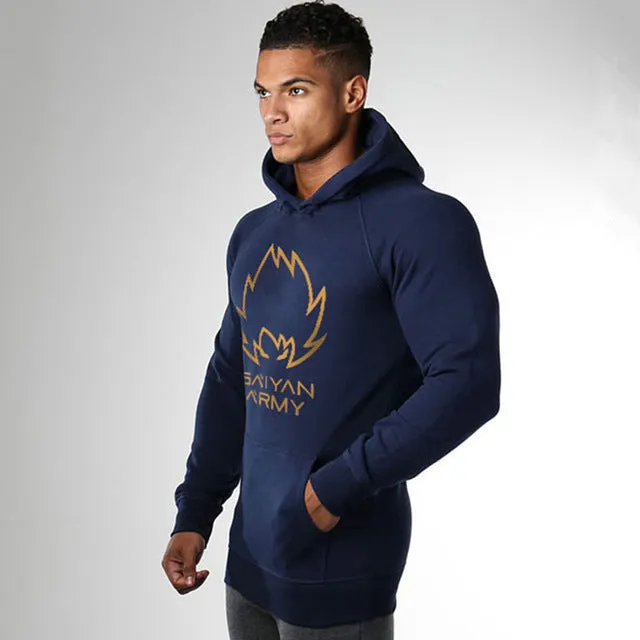 Men Bodybuilding Brand Hoodies Casual Fashion Cotton Sweatshirt Gyms Fitness Workout Hooded Jacket Tops Male Sportswear Clothing