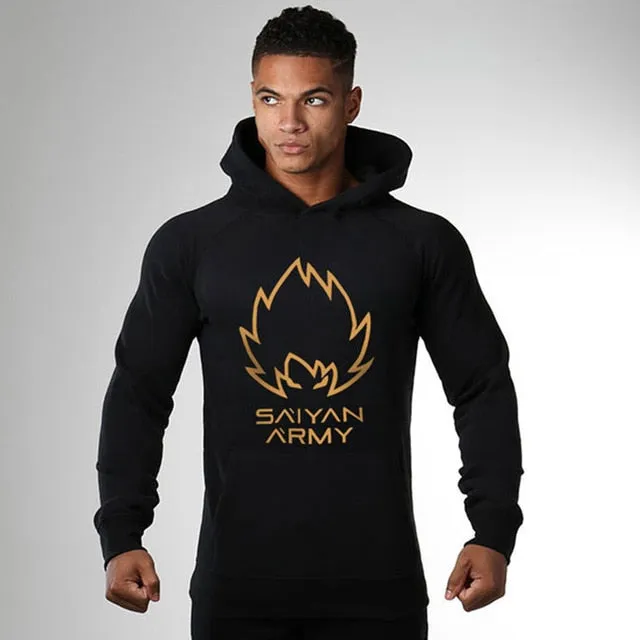 Men Bodybuilding Brand Hoodies Casual Fashion Cotton Sweatshirt Gyms Fitness Workout Hooded Jacket Tops Male Sportswear Clothing